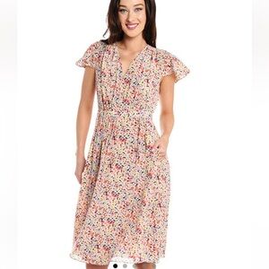 Rebecca Taylor Colorful Floral Midi Dress